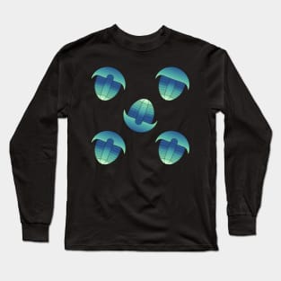 Northern Light Trilobite Pattern Long Sleeve T-Shirt